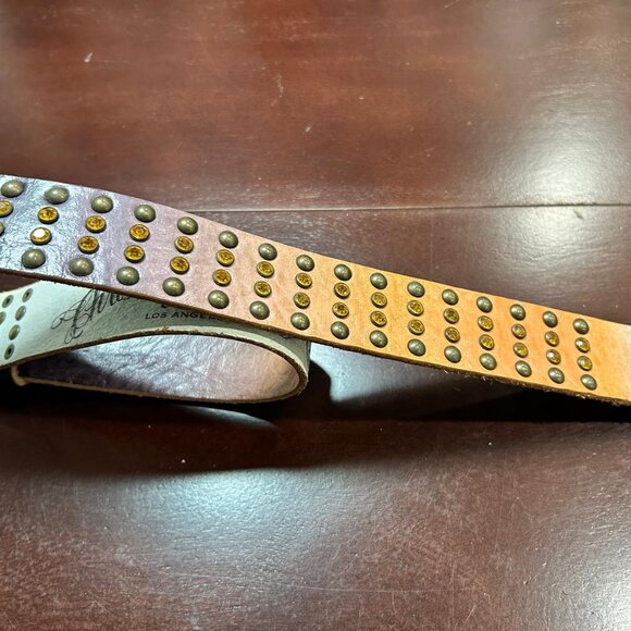 Christian Audigier Vintage Handmade Genuine Leather Belt (Crystal/Stud/Demon) - Picture 6 of 10